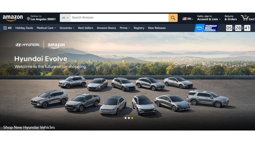 Hyundai vendra des voitures sur Amazon