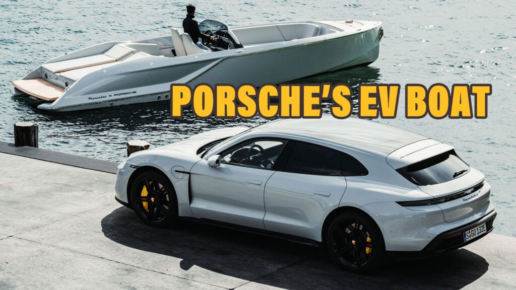 Un bateau Porsche Macan d’une valeur de 593 000 $ avec moteur électrique entre à l’eau