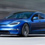 2023 Tesla Model S in blue.